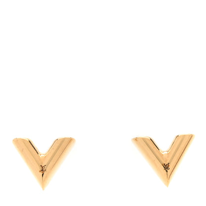 Louis Vuitton Brass Essential V Stud Earrings Gold 1 of 5