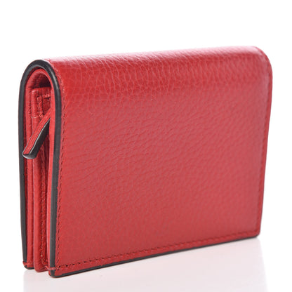 Gucci Pebbled Calfskin Animalier Card Case Red 3 of 8