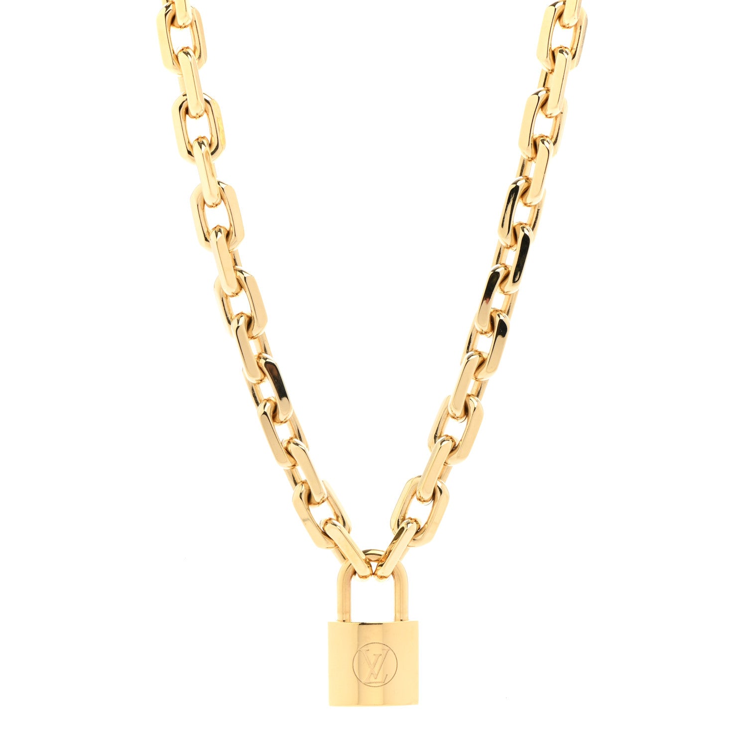 Louis Vuitton LV Edge Necklace Cadenas Gold 1 of 7
