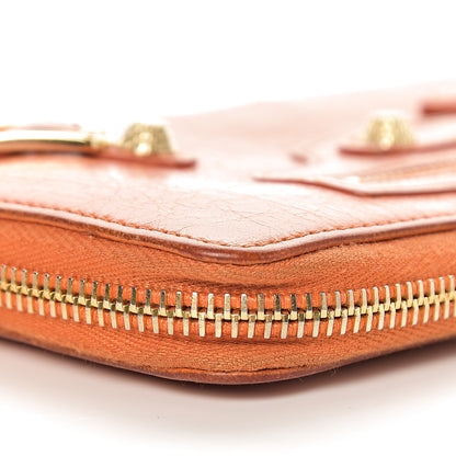Balenciaga Agneau Classic Hardware Continental Zip Around Wallet Tangerine 14 of 15