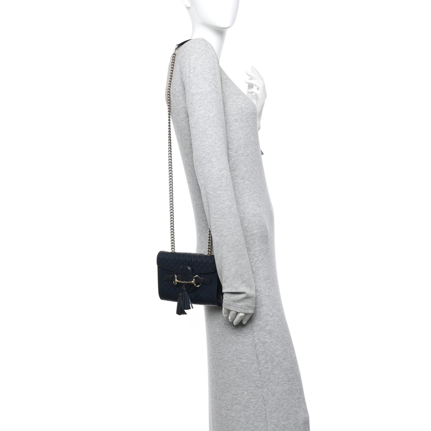 Microguccissima Mini Emily Chain Shoulder Bag Blue
