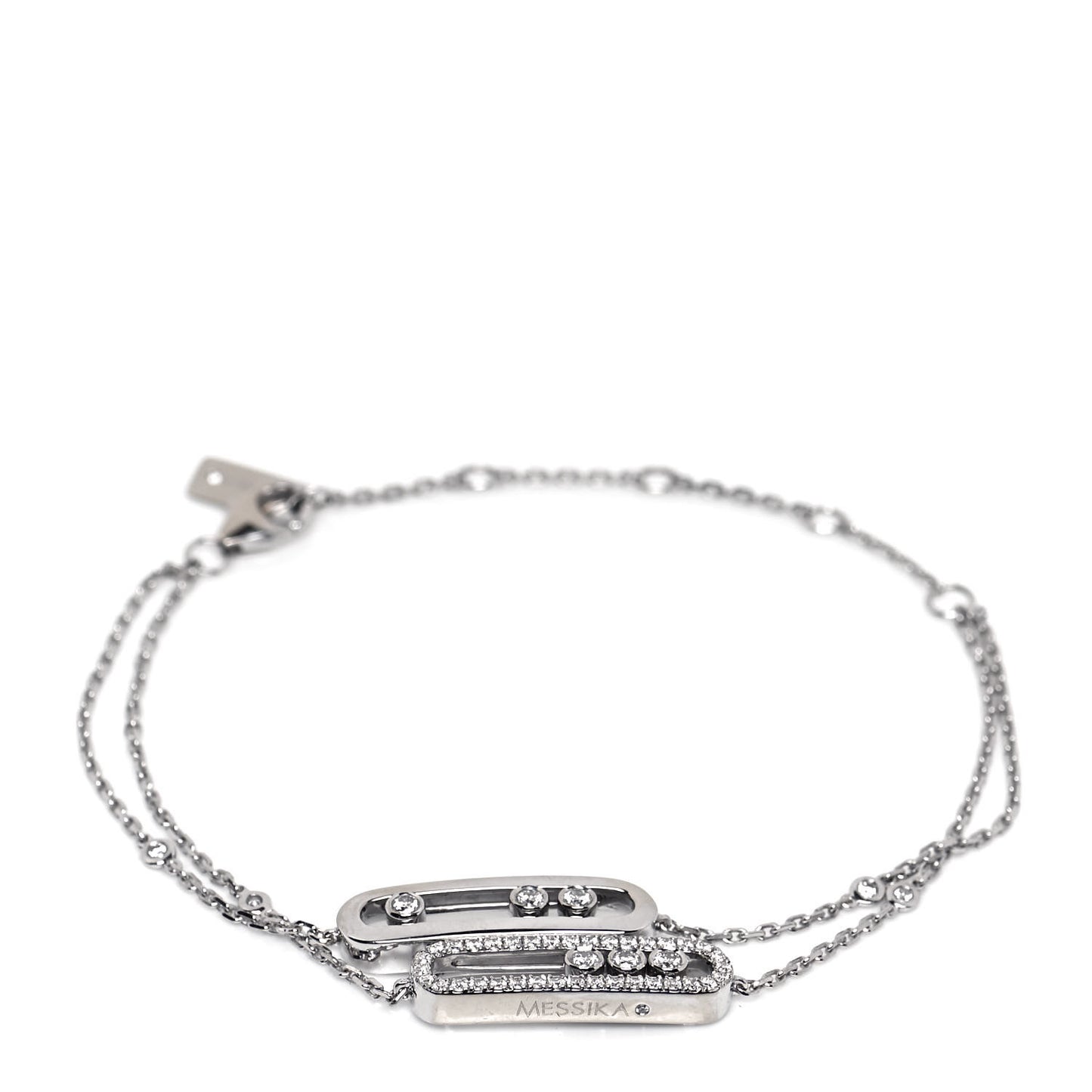 18K White Gold Diamond Double Duetto Move Bracelet