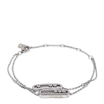 Messika 18K White Gold Diamond Double Duetto Move Bracelet 1 of 5