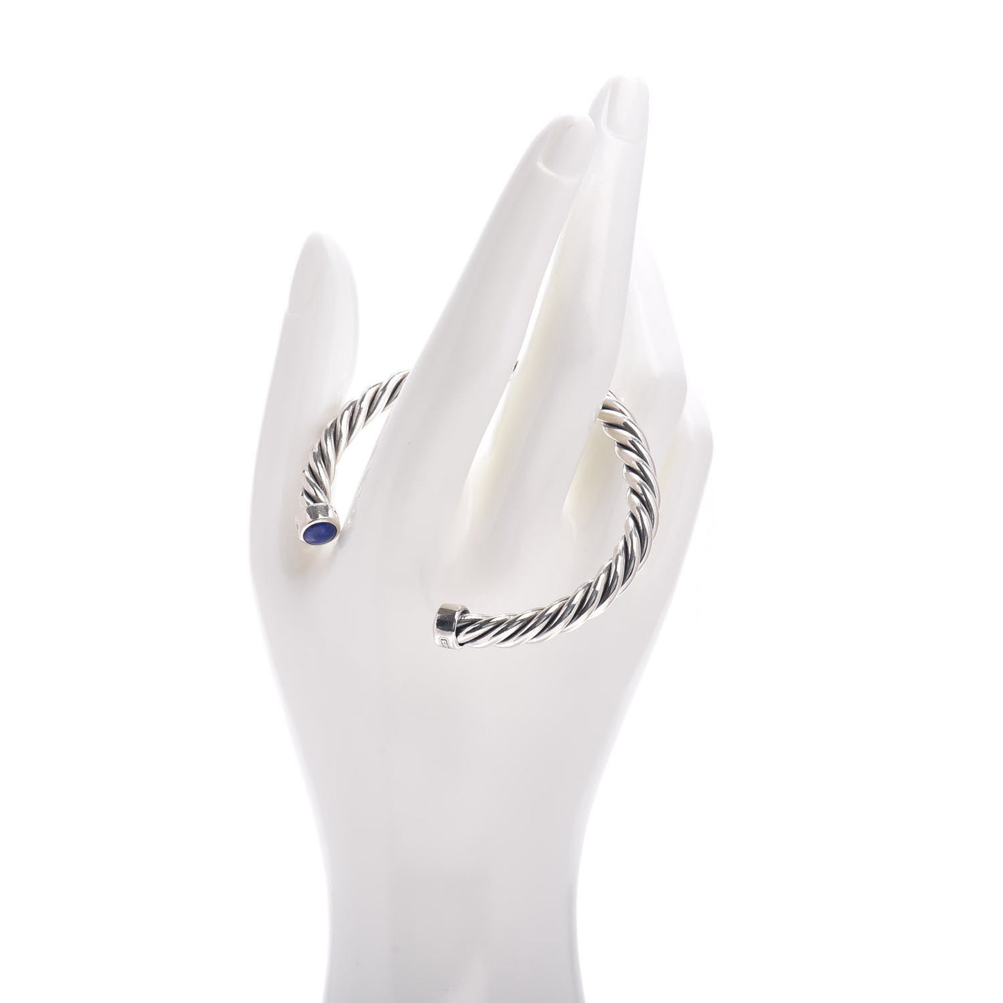 Sterling Silver Lapis Lazuli 6mm Cable Classic Cuff Bracelet