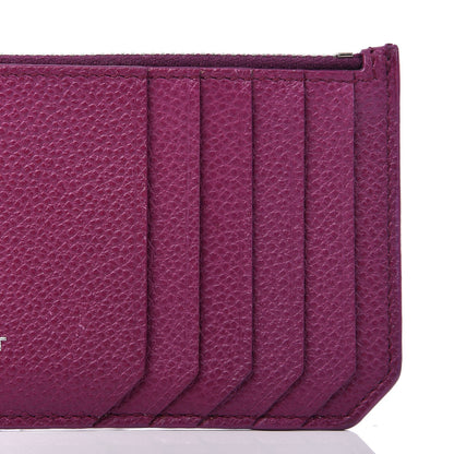 Saint Laurent Grained Calfskin 5 Fragments Zip Pouch Card Holder Pivoine 6 of 10