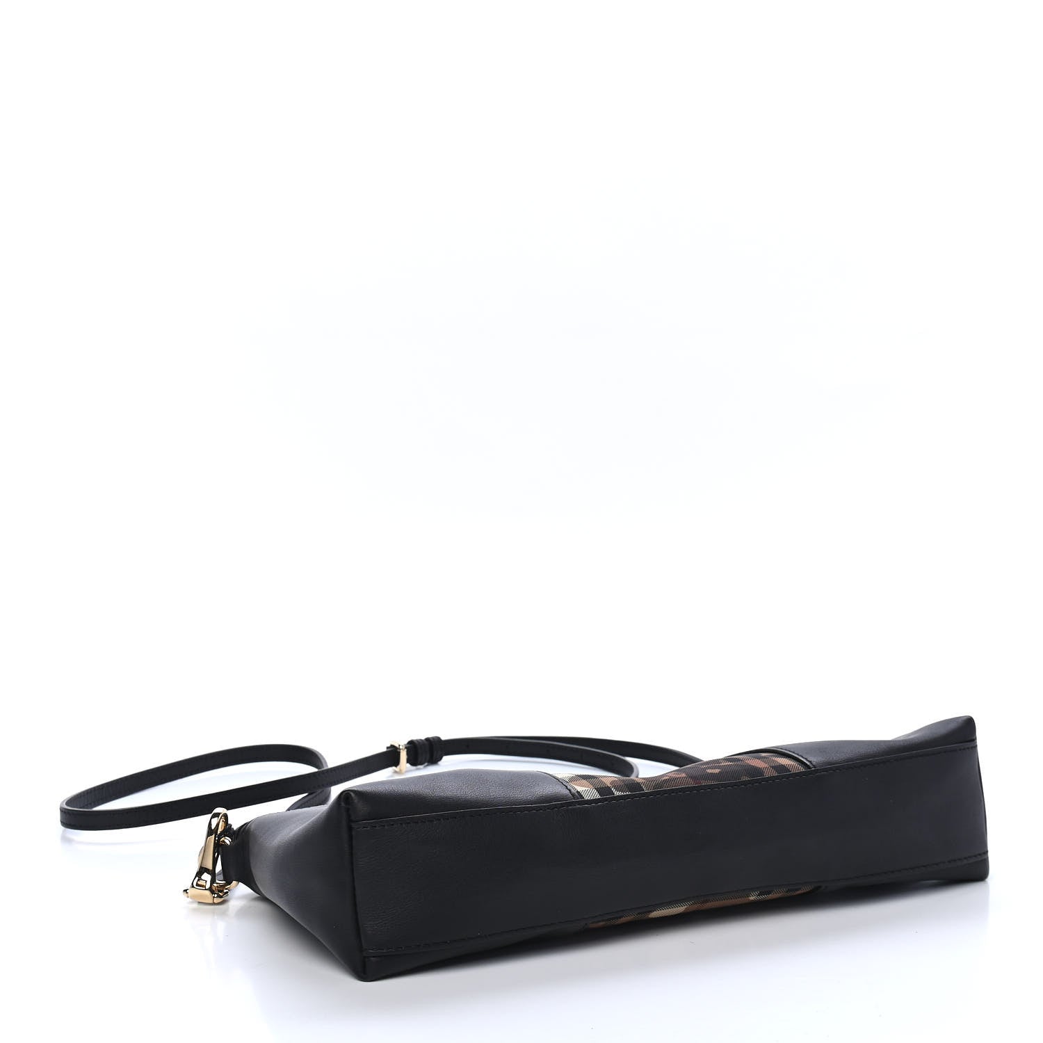 Burberry Nylon Calfskin Camouflage Check Small Chichester Crossbody Clutch Bag Honey Black 4 of 8