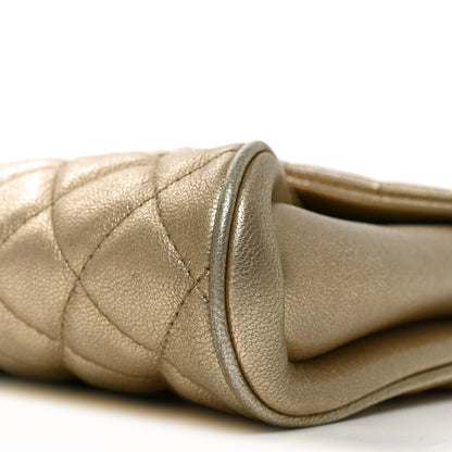 Chanel Metallic Lambskin Quilted Fold Up Again Clutch Gold 10 of 10