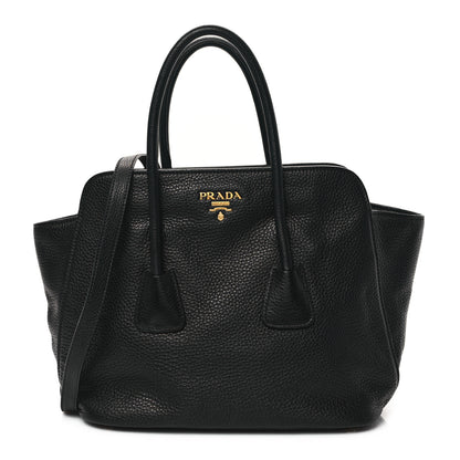Prada Vitello Daino Shopping Tote Black 1 of 10