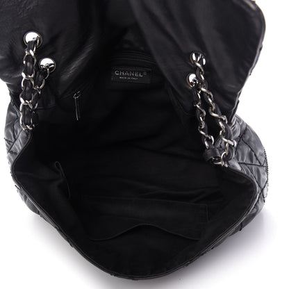 Chanel Calfskin Stitched Large Expandable Flap Bag Black 5 of 9