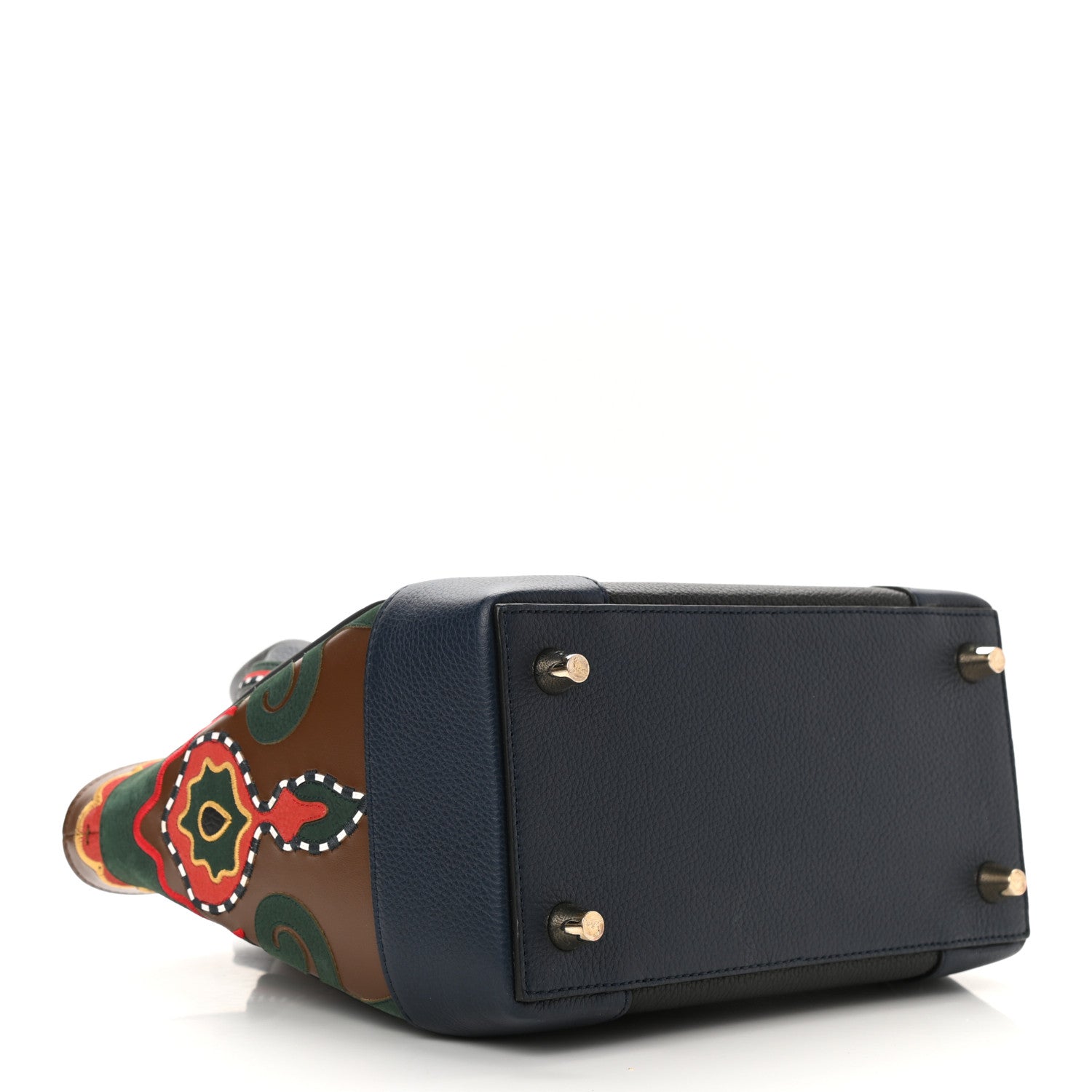 Christian Louboutin Grained Calfskin Embroidered Small Eloise Tote Black Multicolor 4 of 12