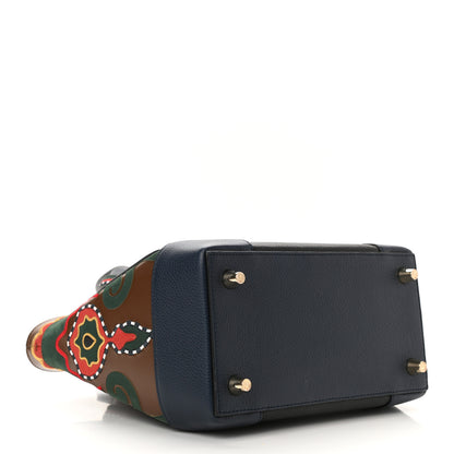 Christian Louboutin Grained Calfskin Embroidered Small Eloise Tote Black Multicolor 4 of 12