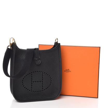 Hermes Taurillon Clemence Evelyne TPM Black 10 of 10