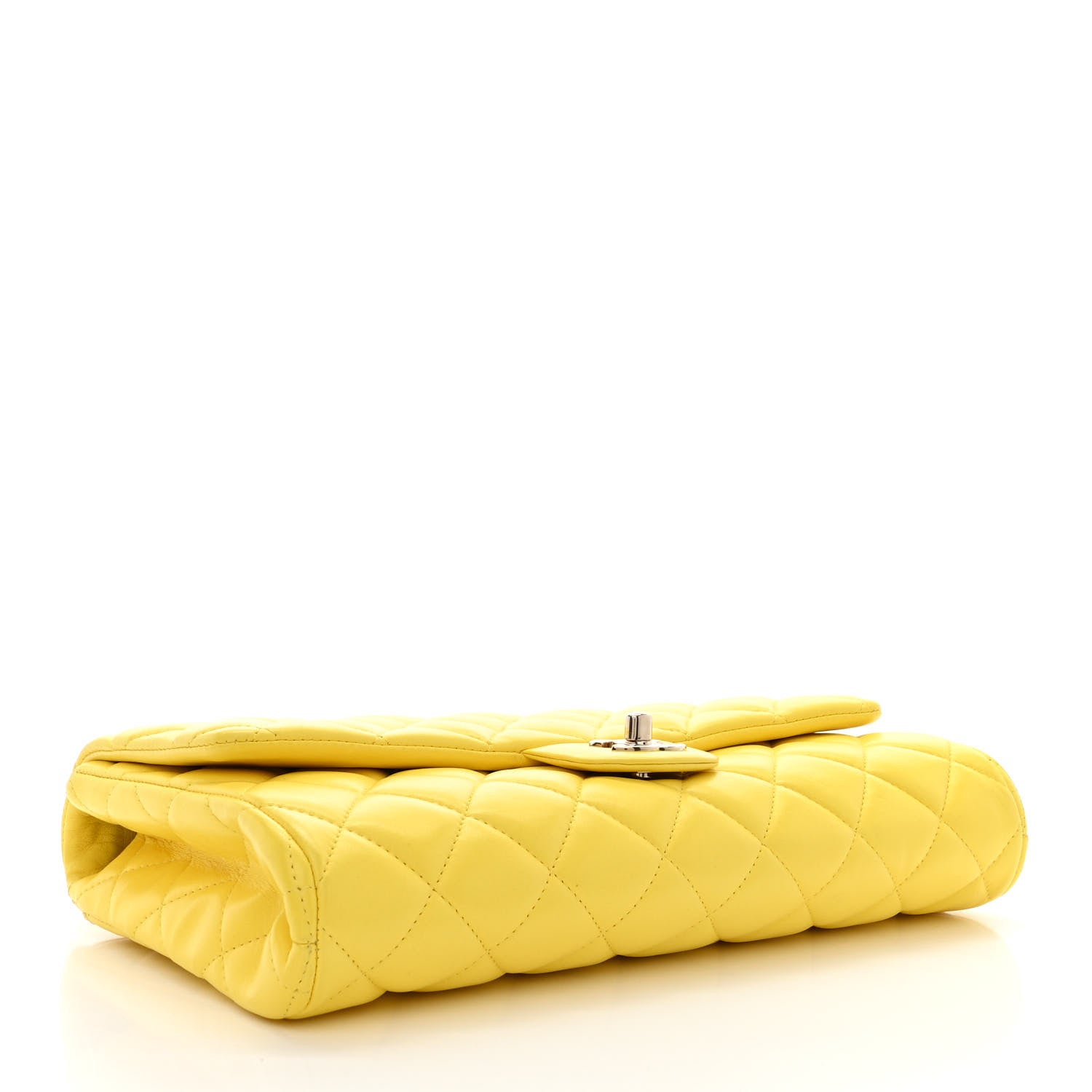 Chanel Lambskin Quilted Clutch with Chain Flap Yellow 4 of 11