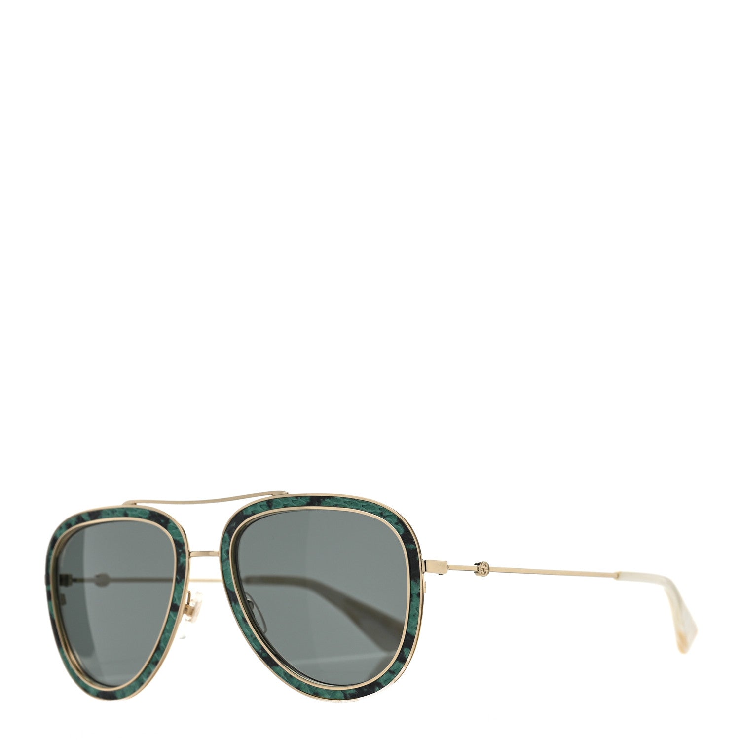 Gucci Snakeskin Print Metal Aviator Sunglasses GG0062S Multicolor 1 of 8