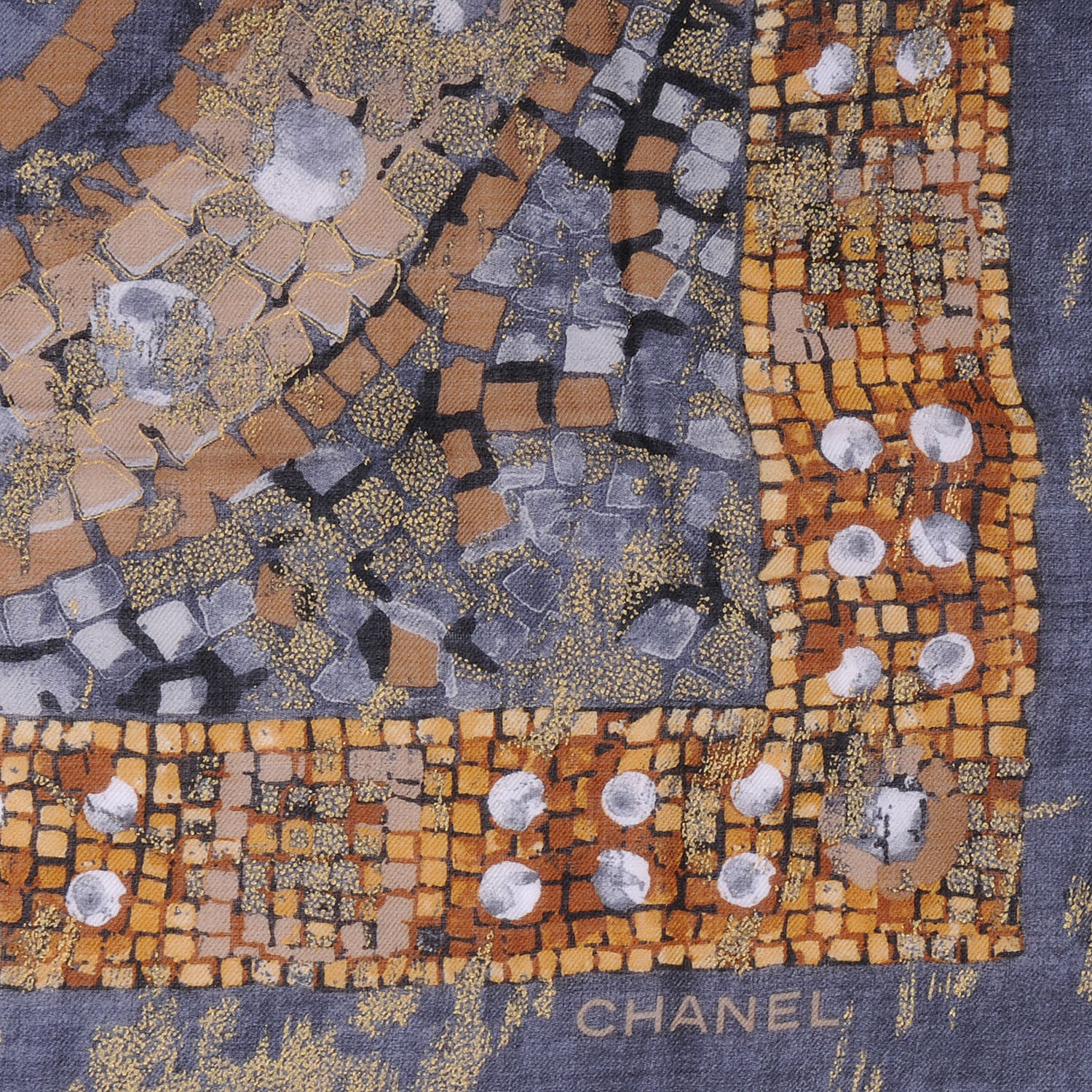 Chanel Cashmere Mosaic CC Logo Scarf 3 of 5