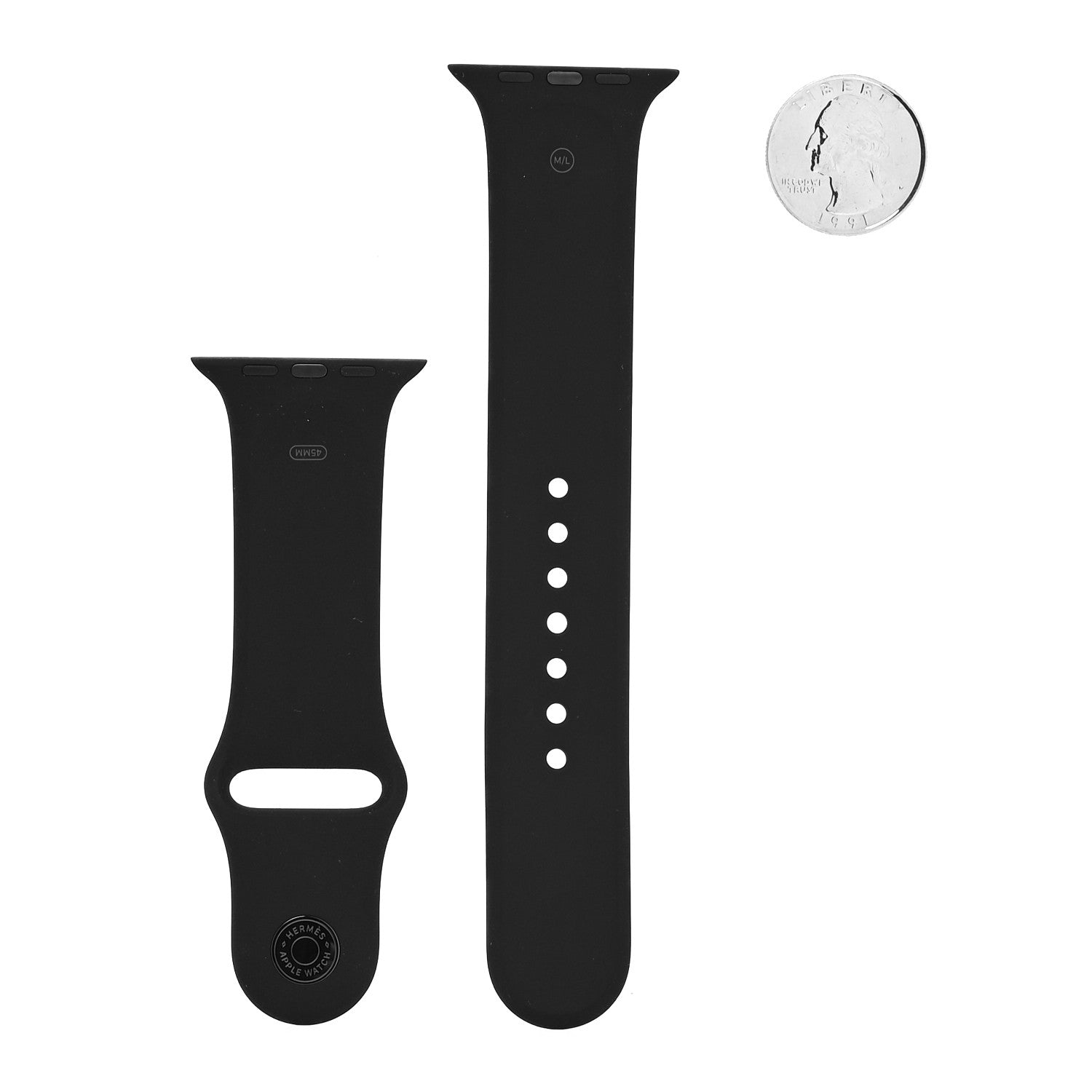 Hermes Silicone 45mm Apple Sports Watch Single Tour Band Black 2 of 5