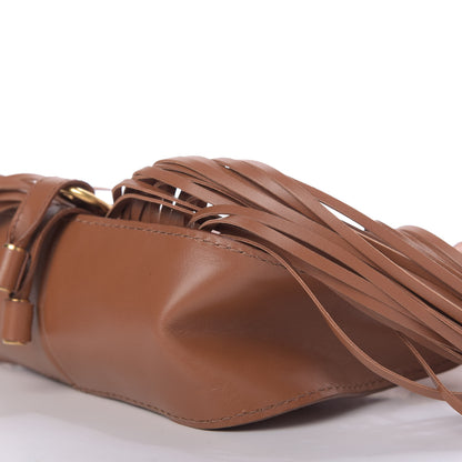Chloe Shiny Small Grain Calfskin Mini Marcie Multi Fringe Satchel Tan 8 of 12
