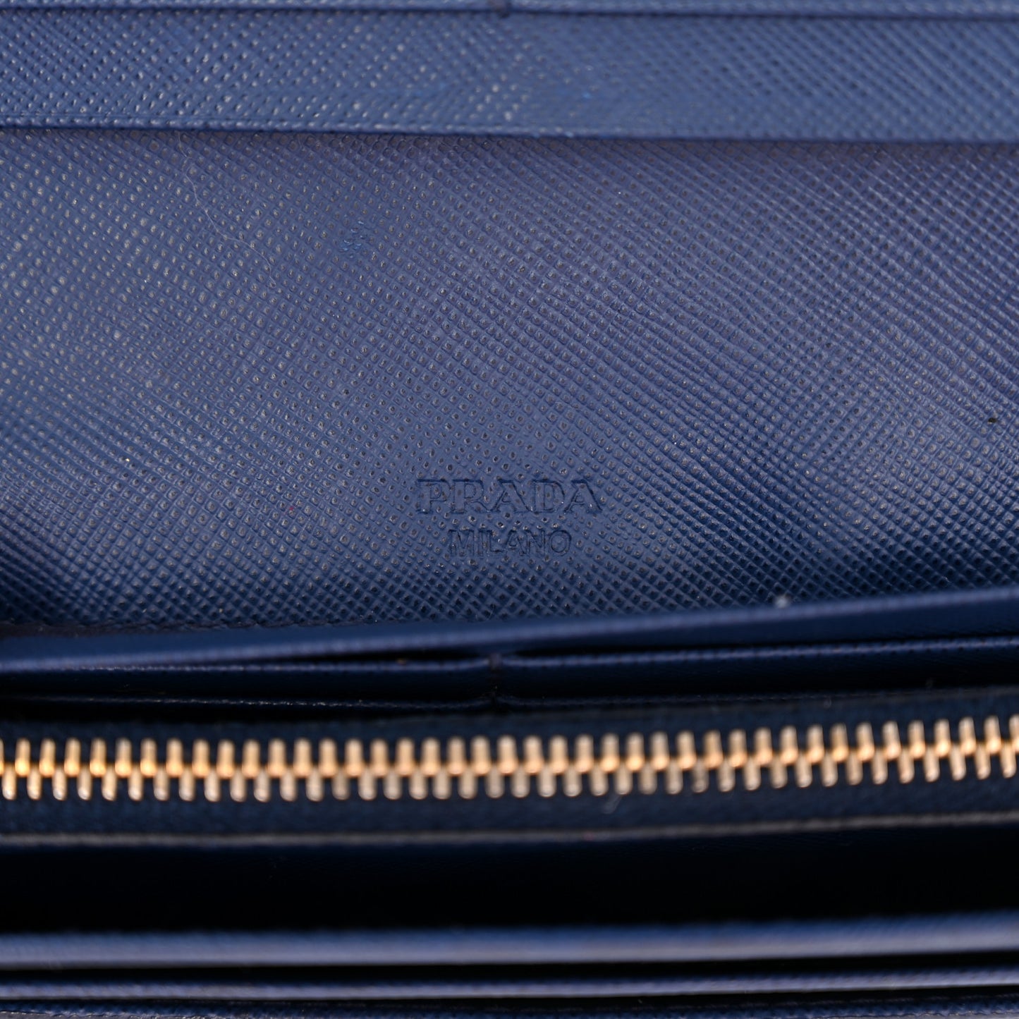 Saffiano Metal Bar Continental Flap Wallet Bluette