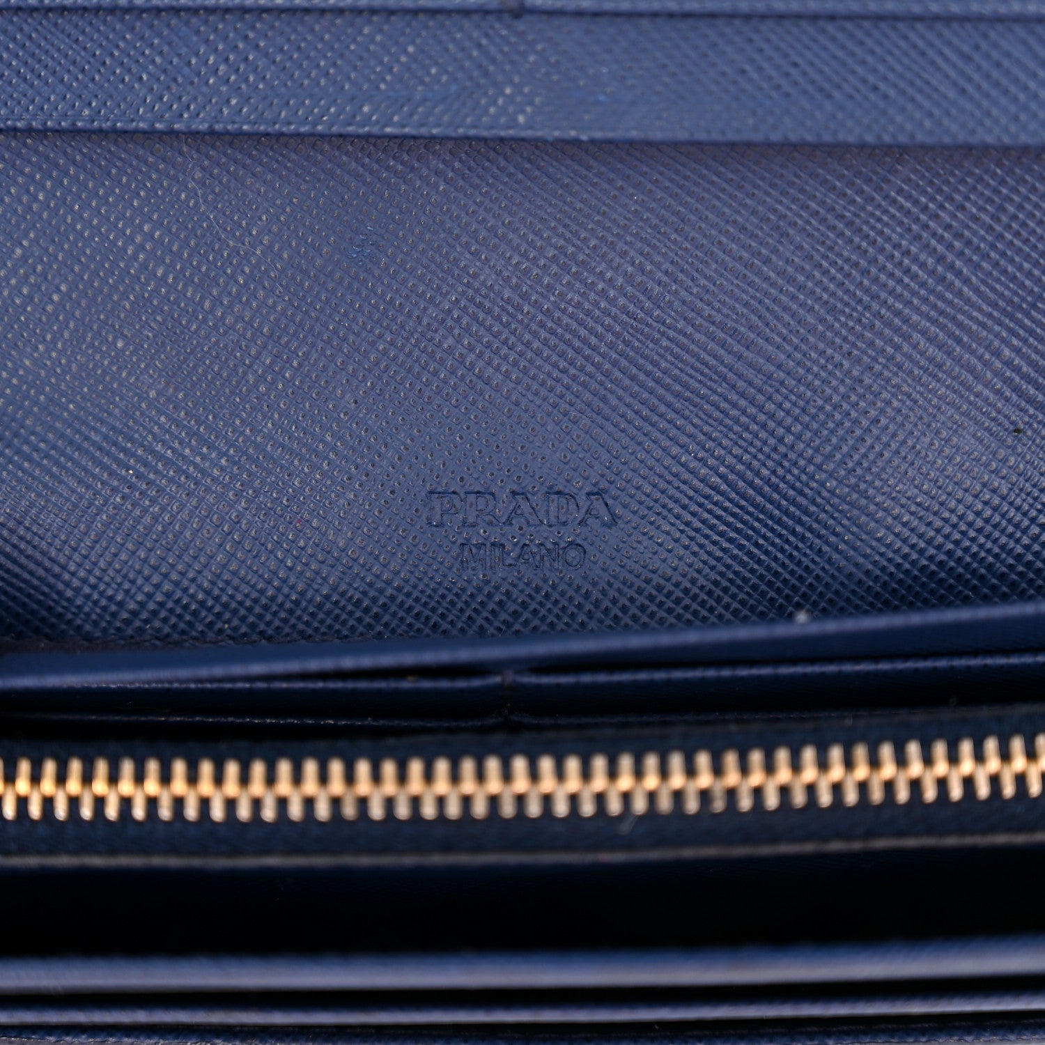 Prada Saffiano Metal Bar Continental Flap Wallet Bluette 7 of 14