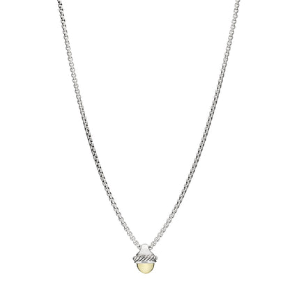 David Yurman Sterling Silver 14K Yellow Gold Acorn Pendant Necklace 1 of 5