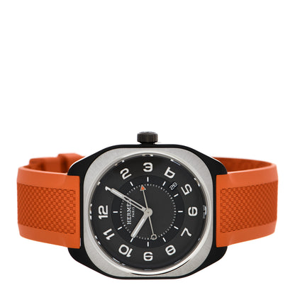 Hermes DLC Coated Titanium Rubber 39mm H08 Automatic Watch Orange 2 of 5