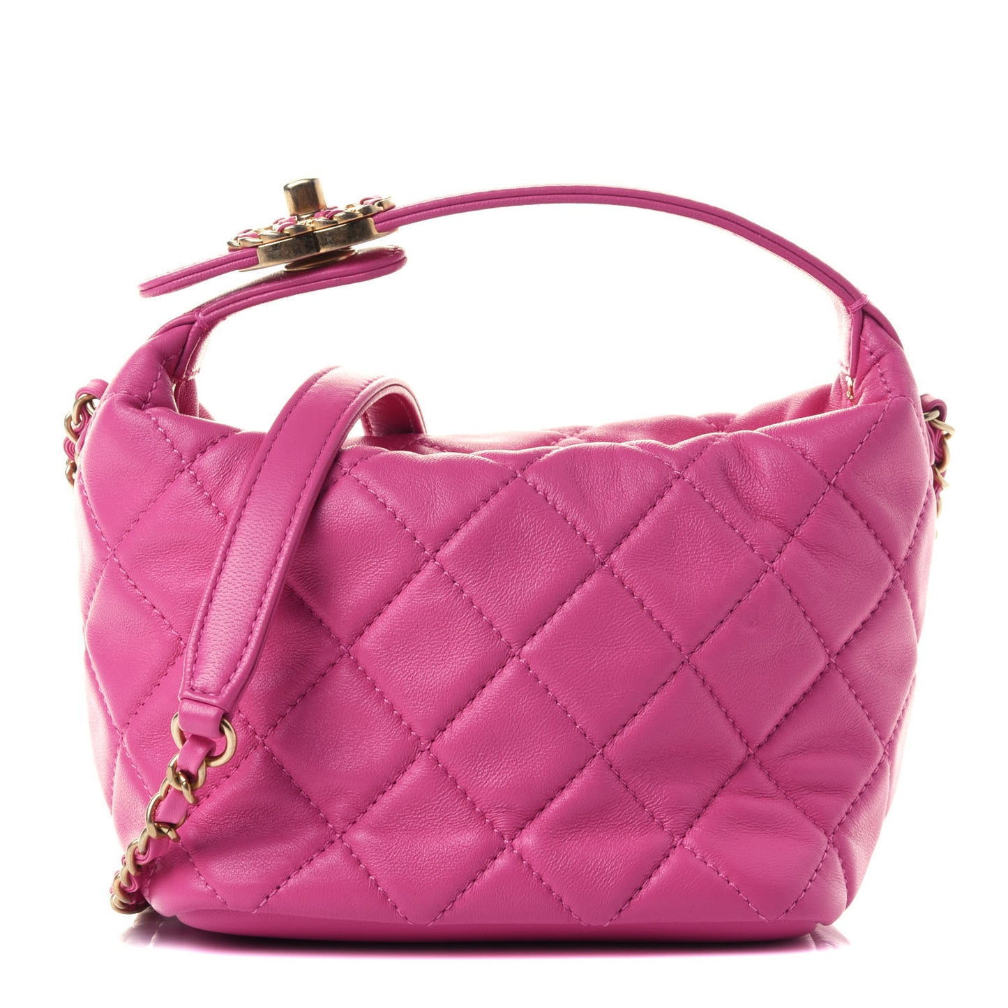 Lambskin Quilted Small Perfect Meeting Hobo Pink