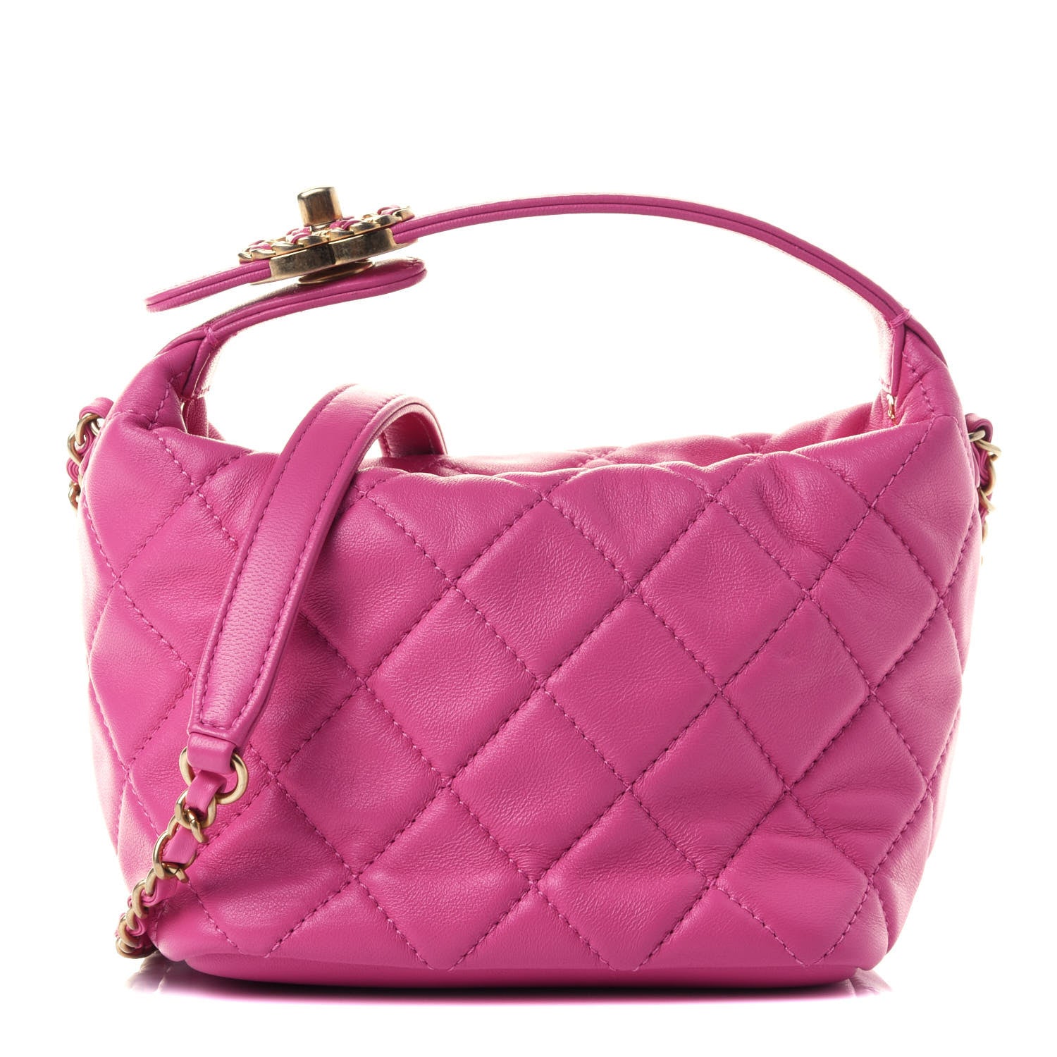 Chanel Lambskin Quilted Small Perfect Meeting Hobo Pink 1 of 4