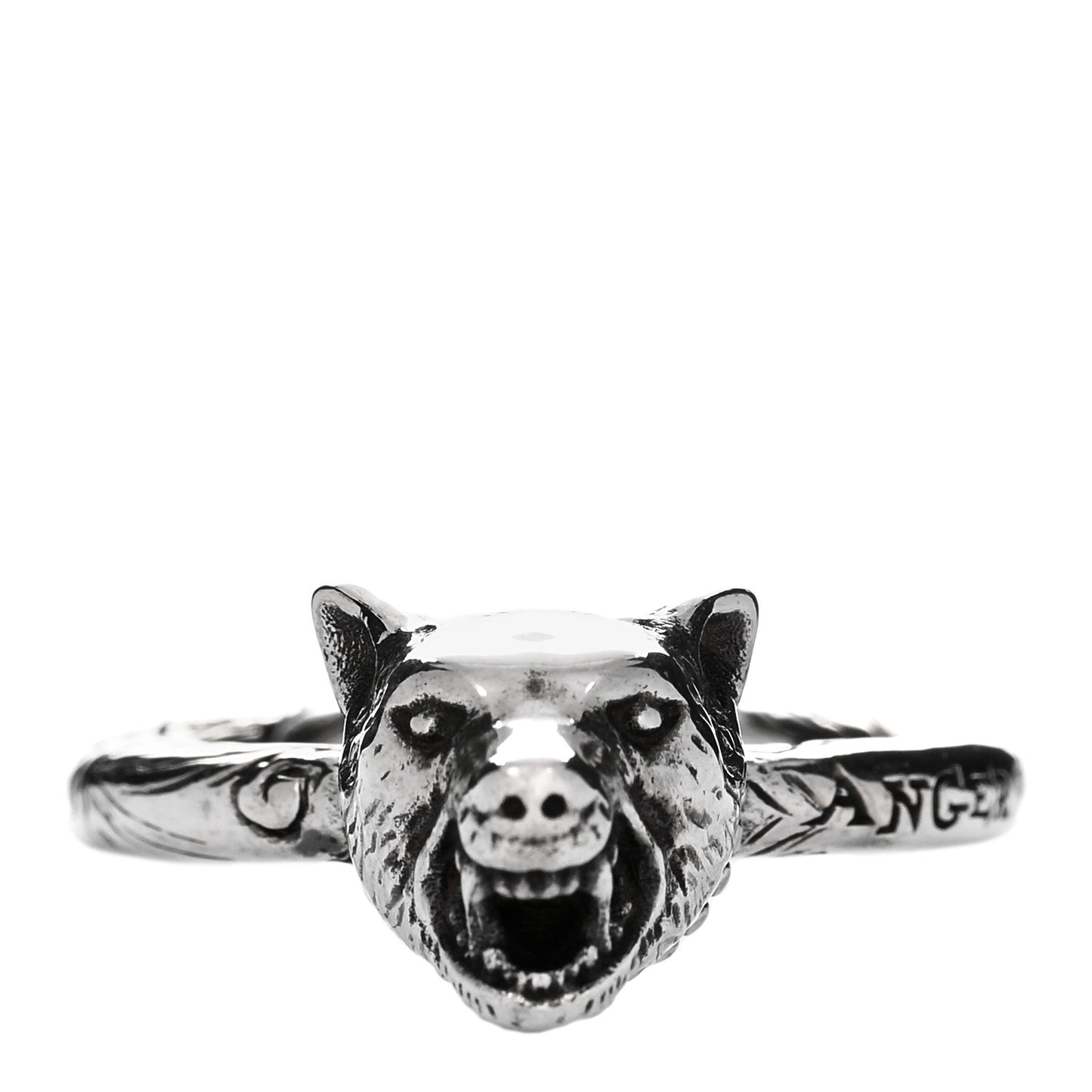 Sterling Silver Anger Forest Wolf Head Ring 59 8.75