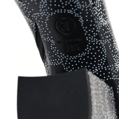Chanel Calfskin Camellia Printed Ankle Boots 38.5 Black White 7 of 11