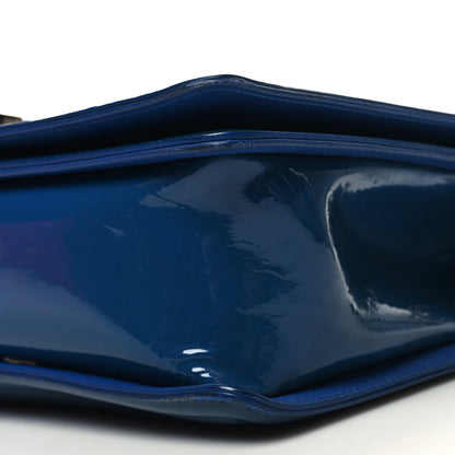 Chanel Patent Calfskin Quilted New Medium Plexiglass Boy Flap Blue 10 of 12