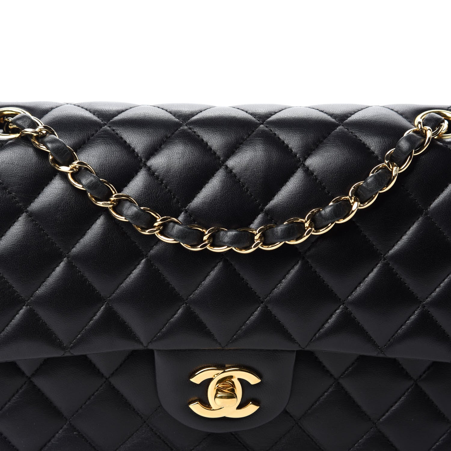 Chanel Lambskin Quilted Medium Double Flap Black 18 of 18
