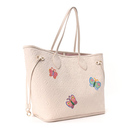 Louis Vuitton LV X YK Empreinte Inlaid Kusama Flowers Neverfull MM Quartz 3 of 11