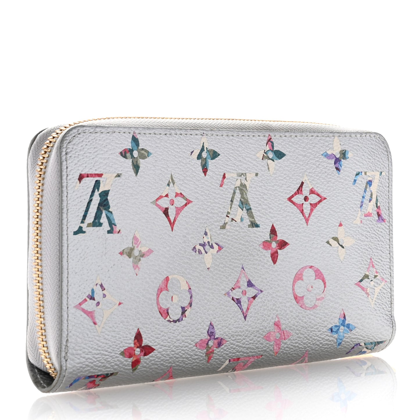 Metallic Monogram LV Garden Zippy Wallet Silver
