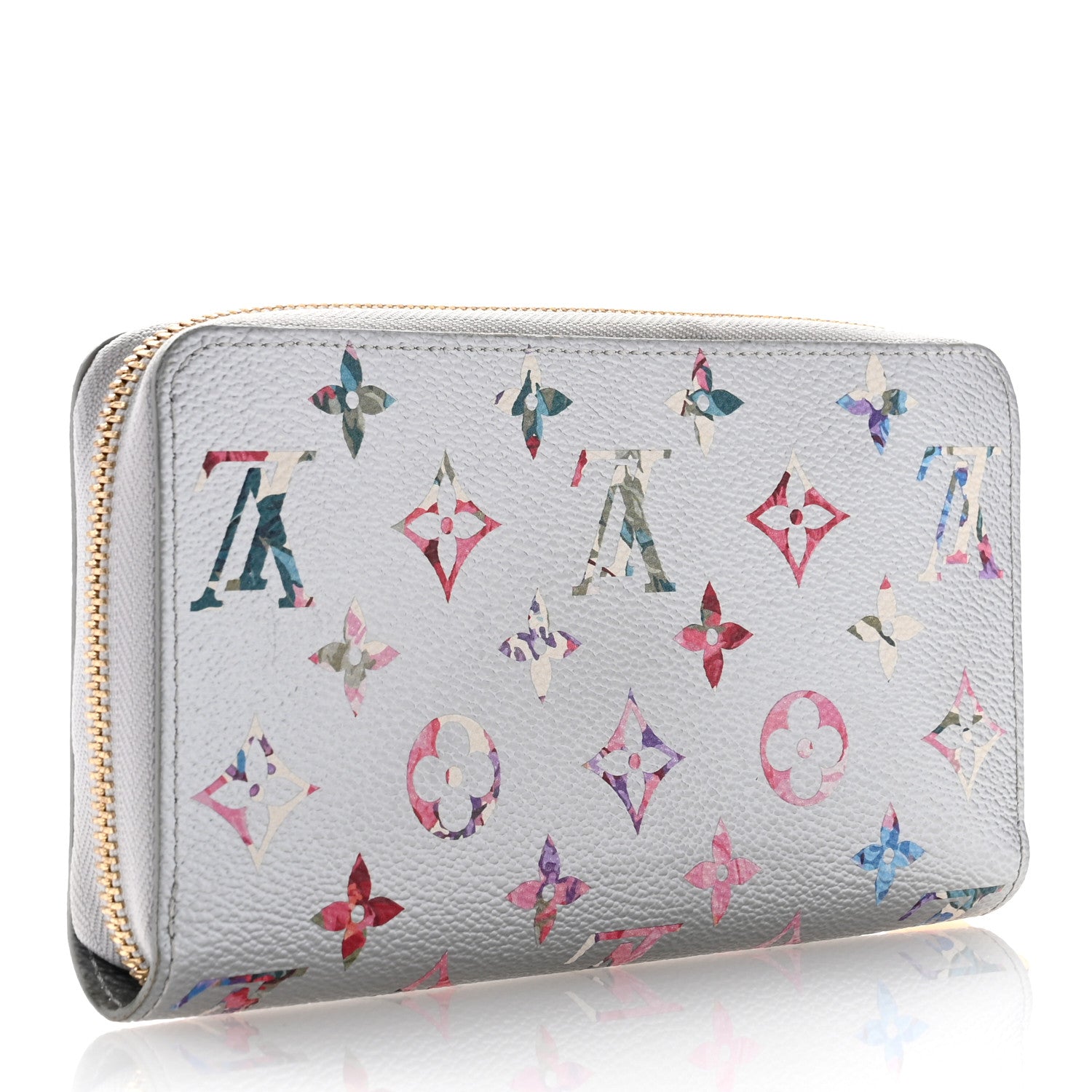 Louis Vuitton Metallic Monogram LV Garden Zippy Wallet Silver 3 of 7
