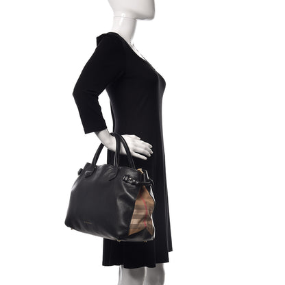 Burberry Smooth Calfskin Medium Banner Tote Black 2 of 19