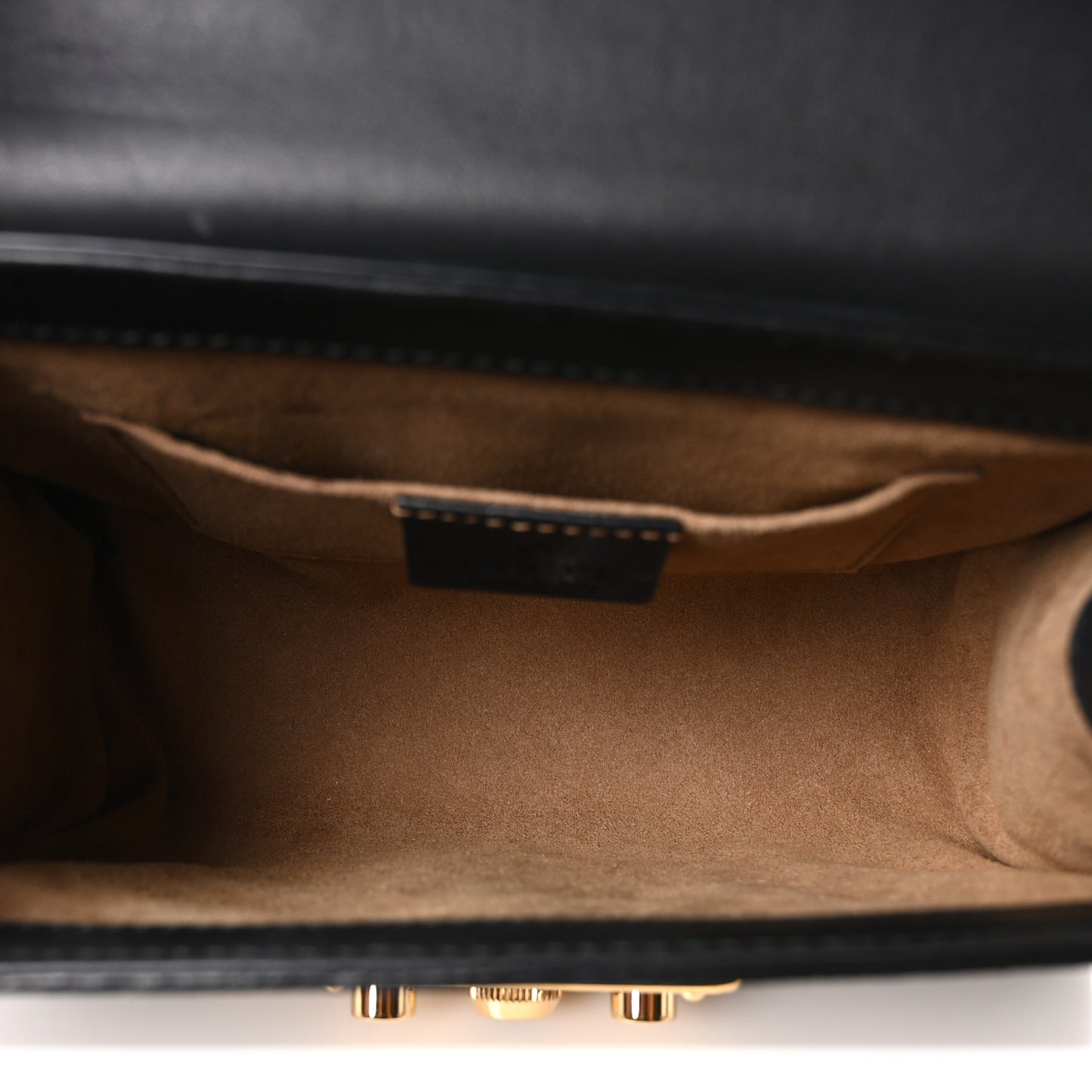 GG Supreme Monogram Calfskin Small Padlock Shoulder Bag Beige Black Cuir