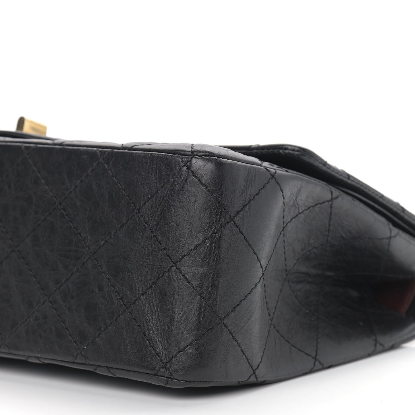 Aged Calfskin Quilted 2.55 Reissue 227 Flap Black