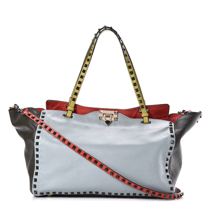 Valentino Garavani Vitello Colorblock Medium Rockstud Tote Multicolor 1 of 19