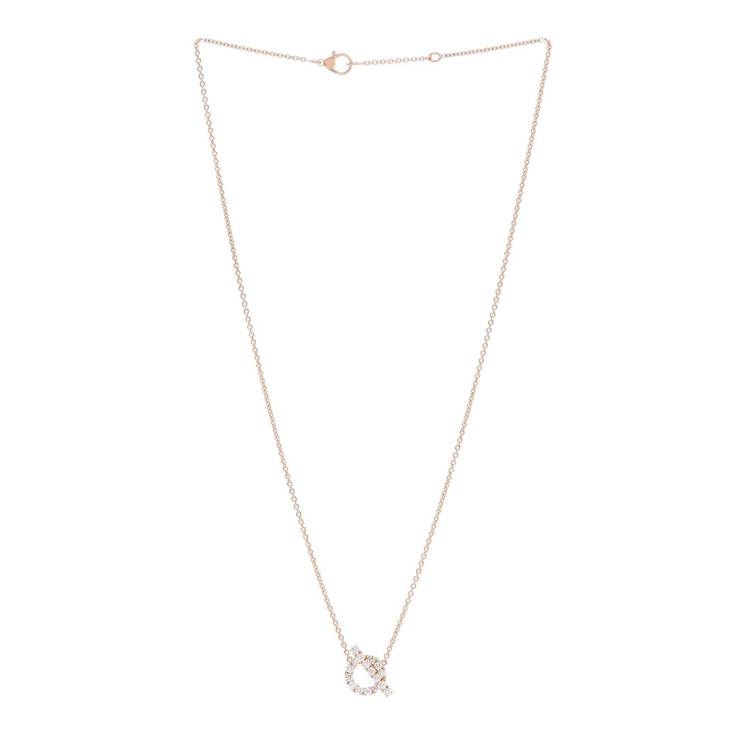 18K Rose Gold Diamond Finesse Pendant Necklace
