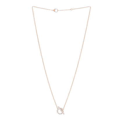 Hermes 18K Rose Gold Diamond Finesse Pendant Necklace 3 of 6