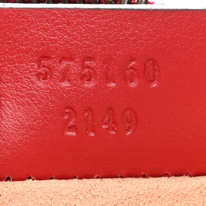 Gucci Calfskin Matelasse GG Marmont Round Coin Purse Hibiscus Red 7 of 9