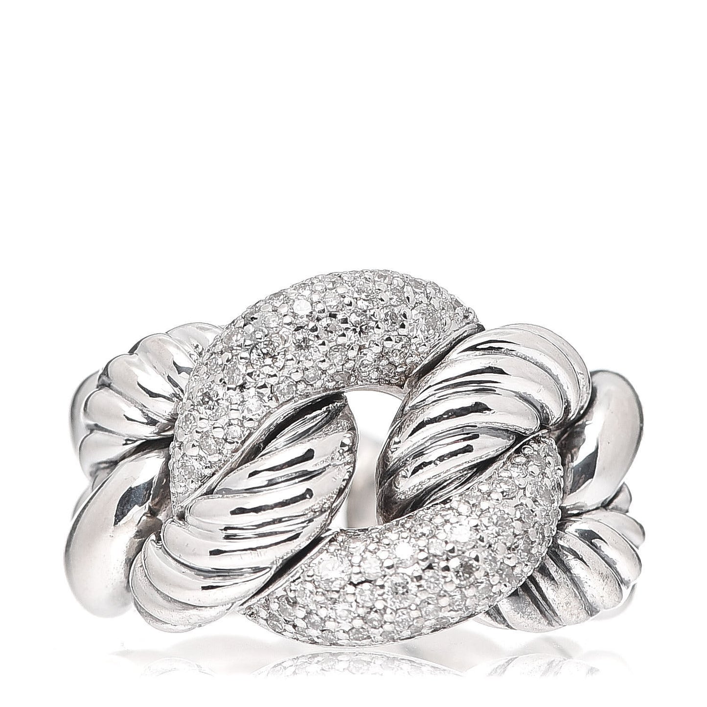 Sterling Silver Pave Diamond Belmont Ring 54 7