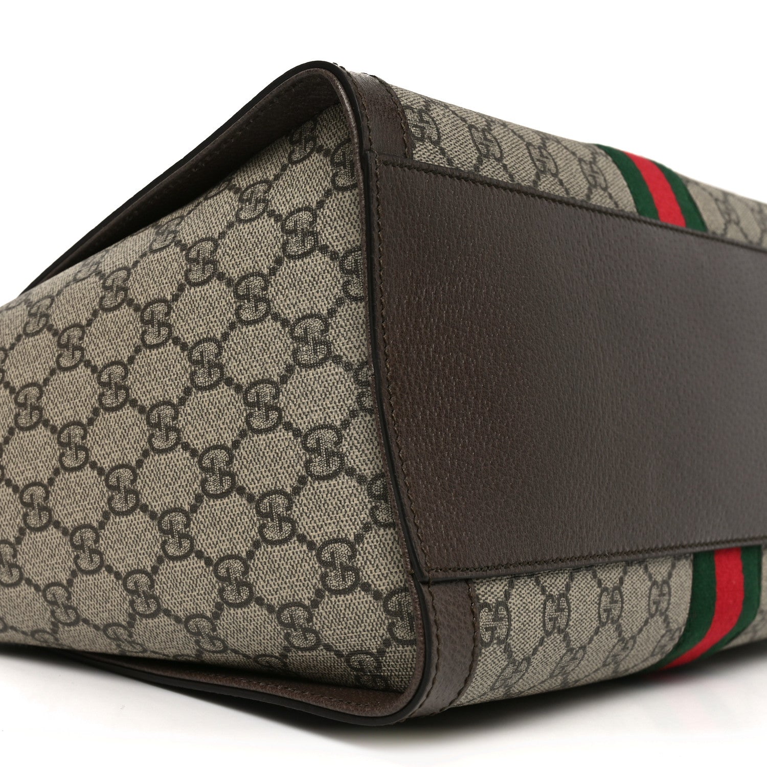 Gucci GG Supreme Monogram Web Medium Ophidia Tote Bag Brown 9 of 10