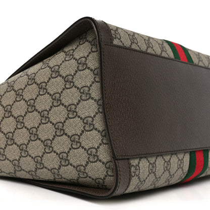 Gucci GG Supreme Monogram Web Medium Ophidia Tote Bag Brown 9 of 10