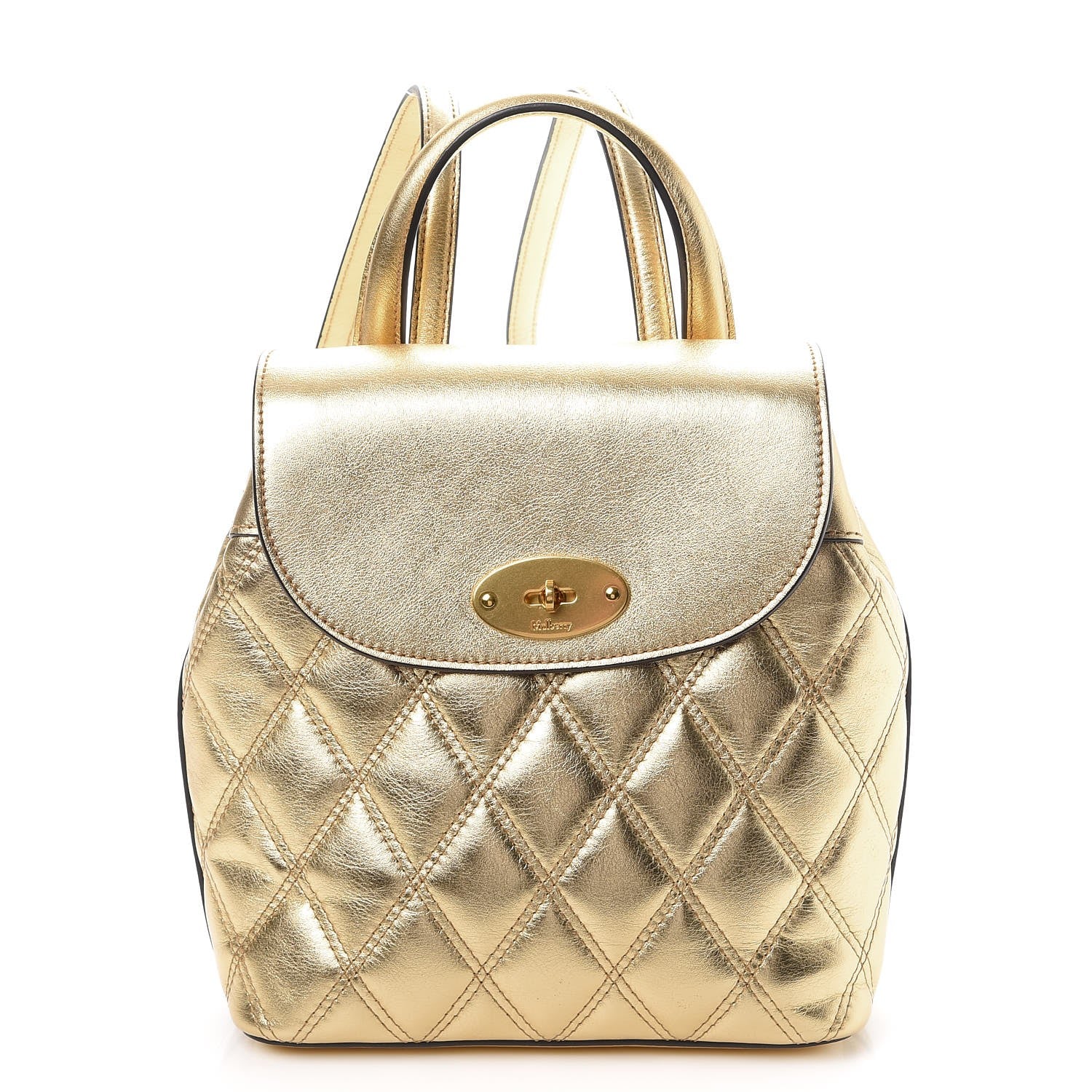 Mulberry Metallic Smooth Calfskin Quilted Mini Bayswater Backpack Gold 1 of 8