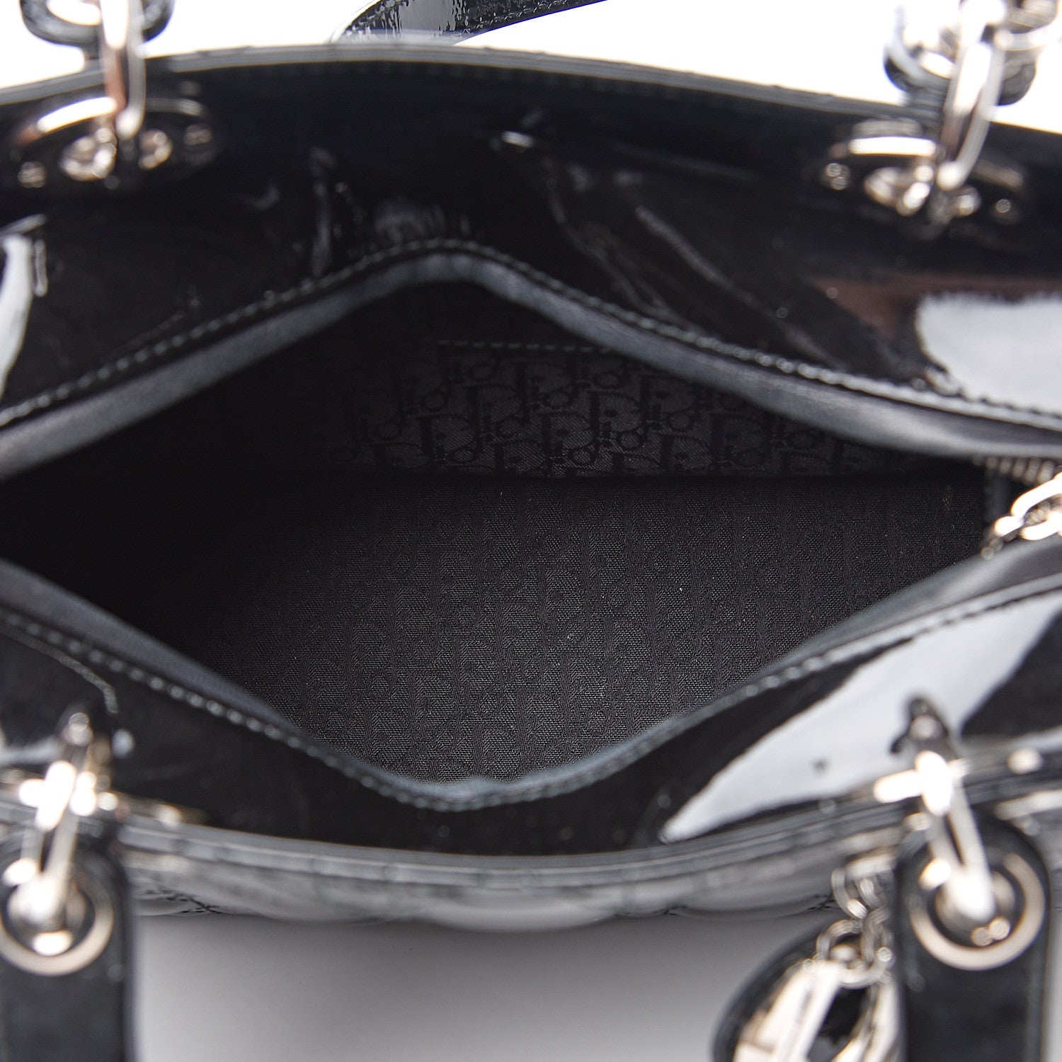 Christian Dior Patent Cannage Medium Lady Dior Black 4 of 8