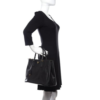 Prada Saffiano Large Galleria Double Zip Tote Black 2 of 9