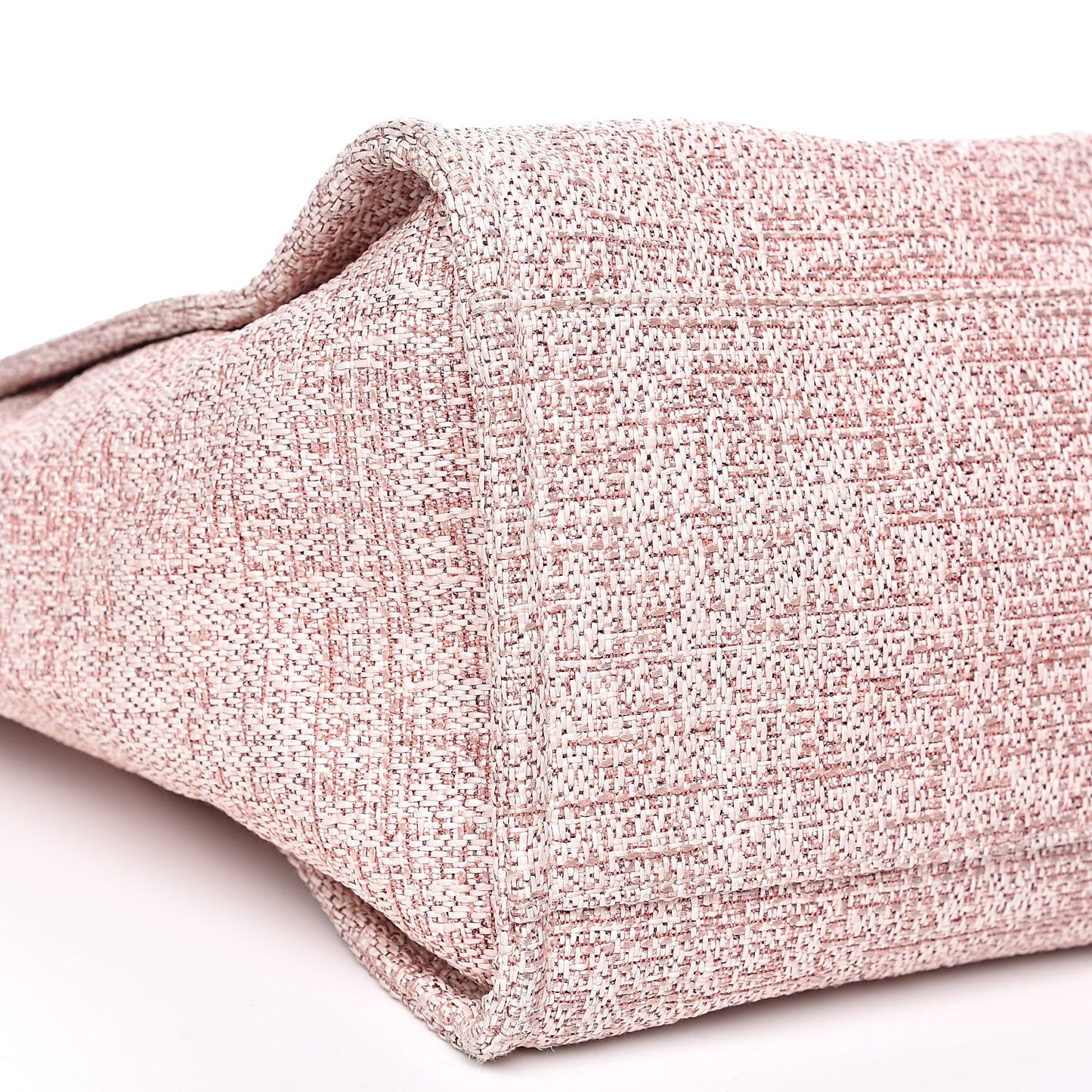 Straw Lurex Large Deauville Tote Pink