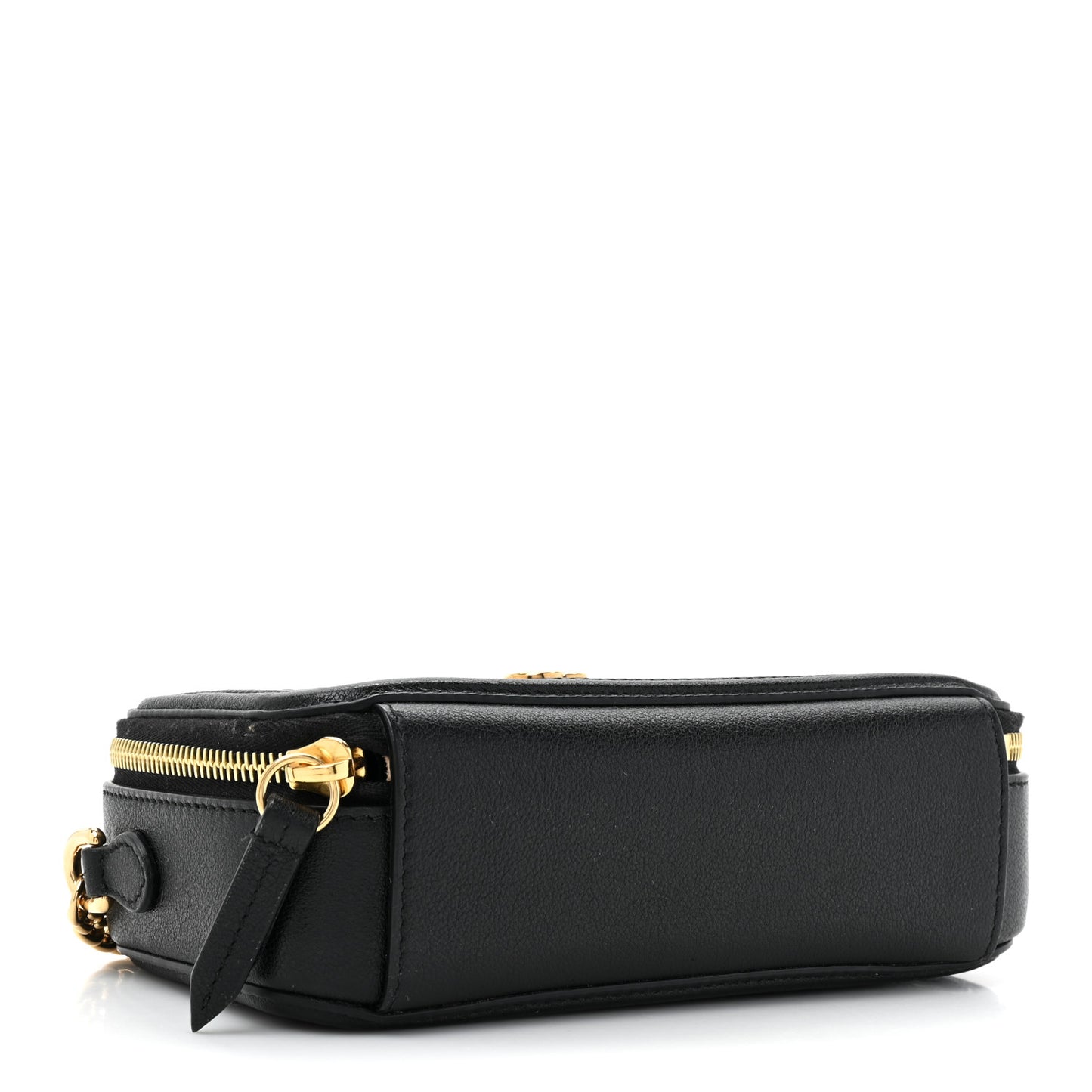 Wonka Grain Calfskin GG Monogram Star Embossed GG Top Handle Phone Case Black