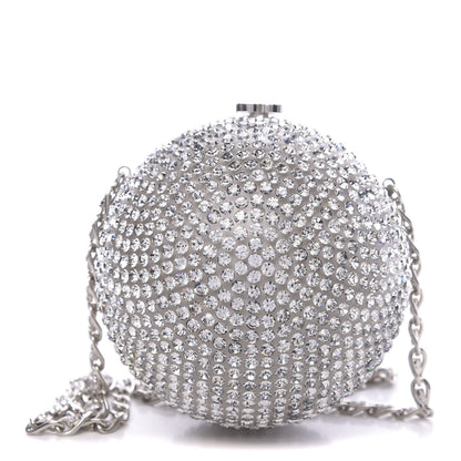 Chanel Plexiglass Strass CC Round Minaudiere Clutch Silver 1 of 16